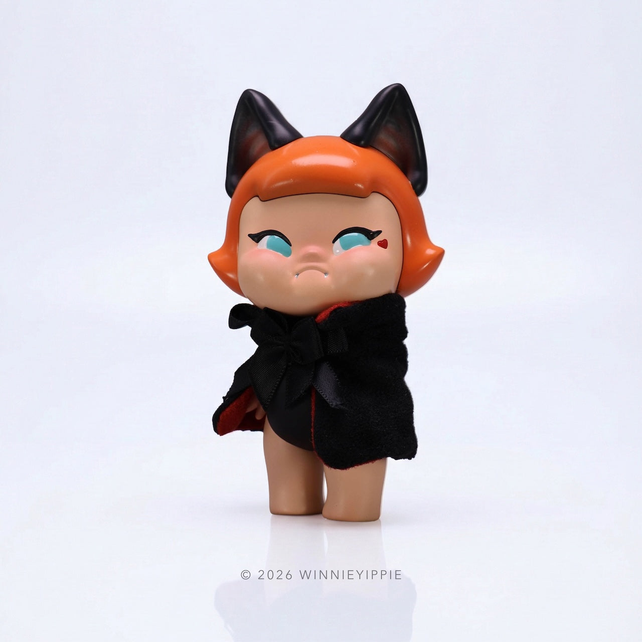 BBG Monsters & Misfits Vampire Edition art toy standing front view with black cape