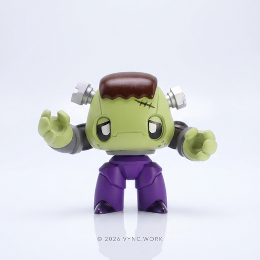 Monsters & Misfits Frankenstein inspired art toy front view collectible figure