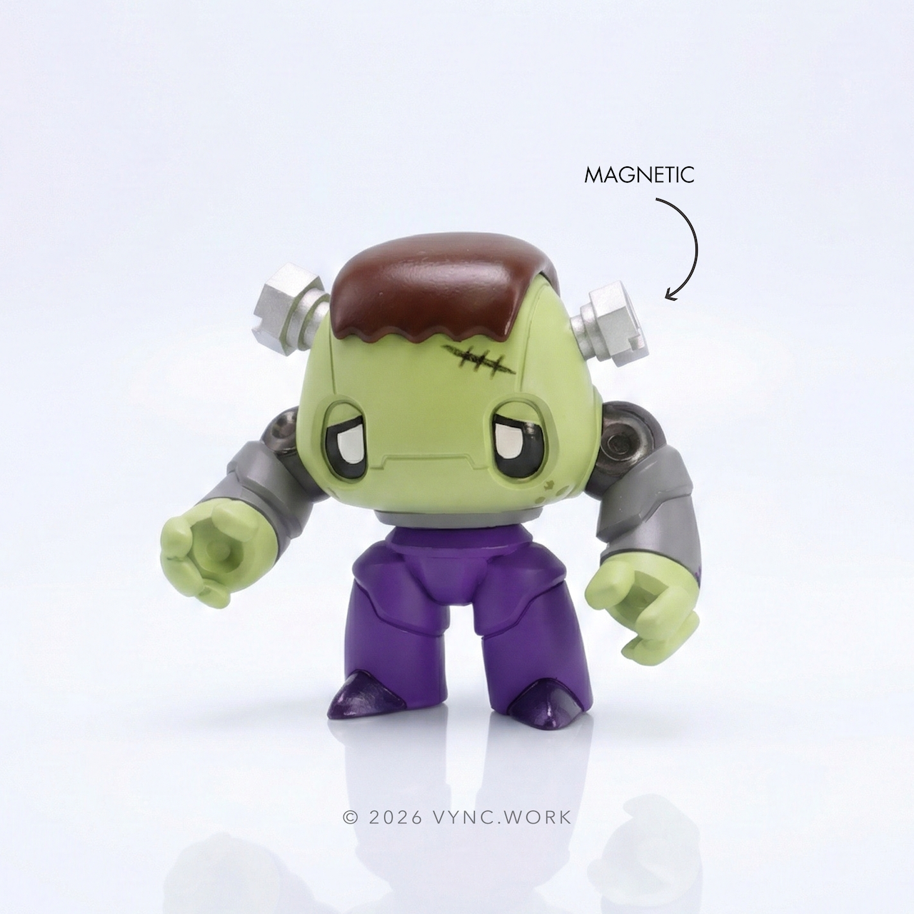 Monsters & Misfits Frankenstein art toy with magnetic side bolt detail