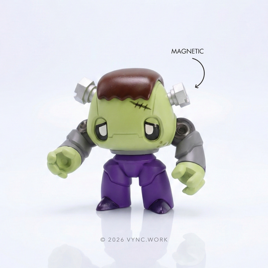 Monsters & Misfits Frankenstein art toy with magnetic side bolt detail