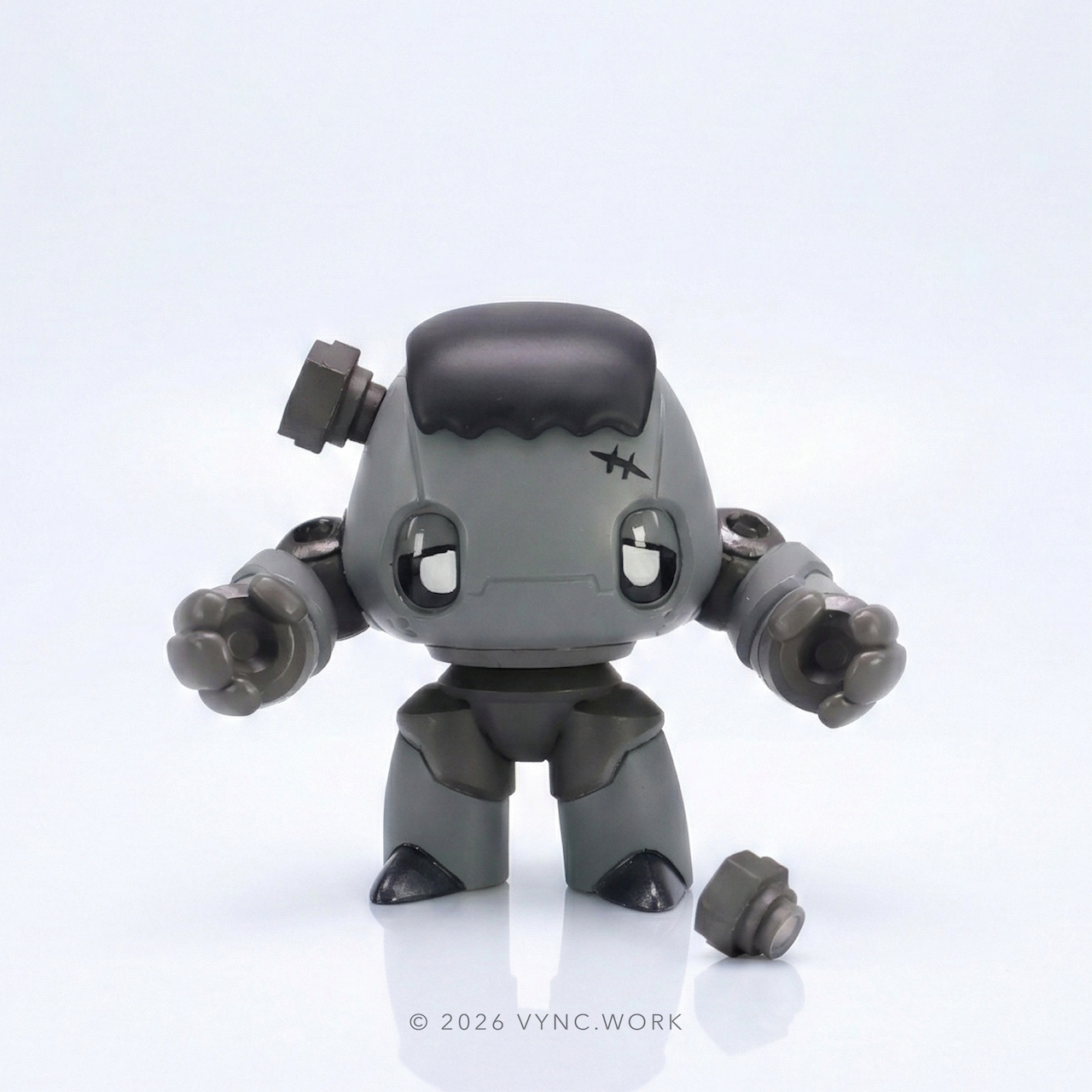 MINI FRANKENVEE NOIR resin figure showing removable magnetic side bolts